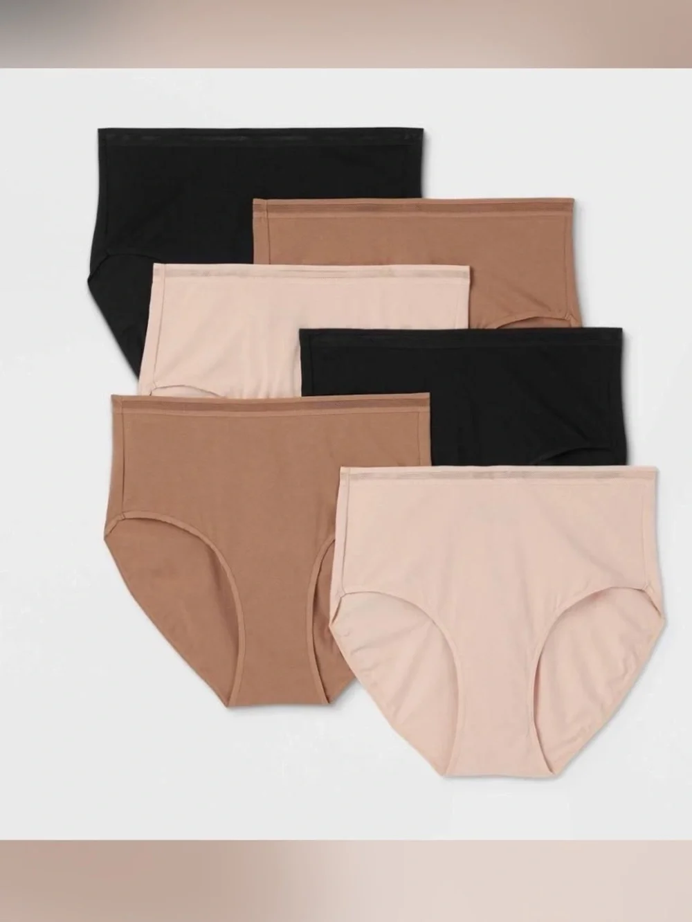 Auden™ Women's 6-pack of cotton stretch briefs features a high-rise fit.